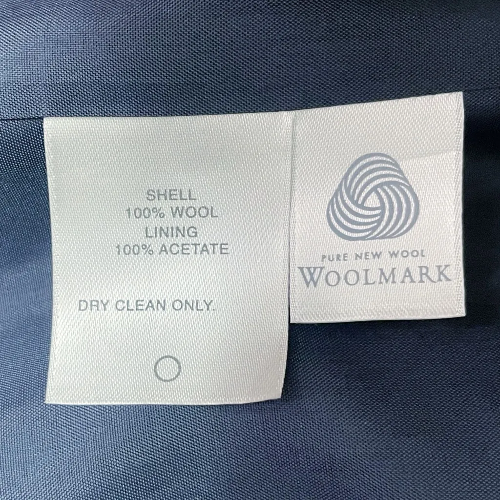 Classiques Entier 100% Wool Navy Dress Coat Size 10 Lined Button Front Jacket - Image 8