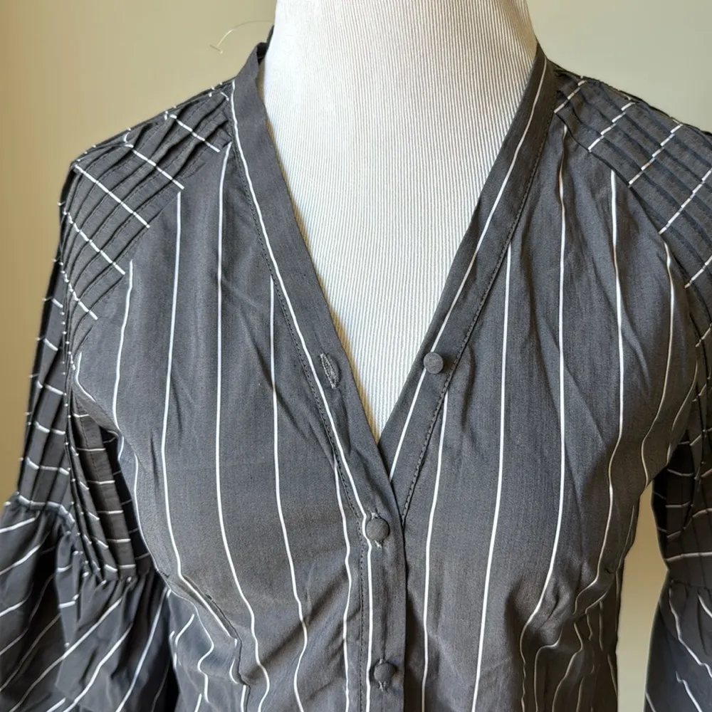 Alpha & Omega Striped Balloon Sleeve Top - Image 2