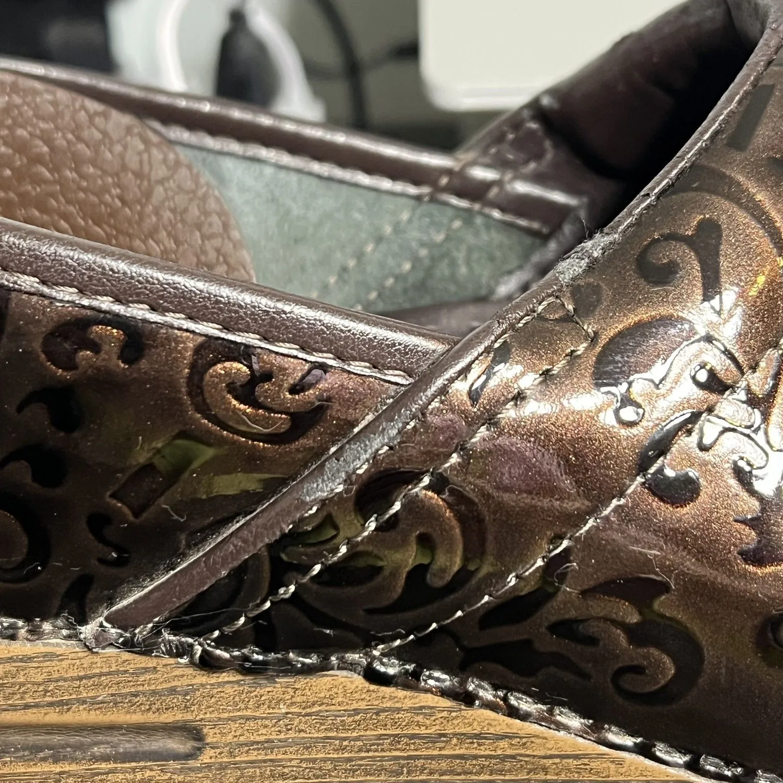 Dansko Professional Shoes Embossed Leather Comfort Clogs - Image 11