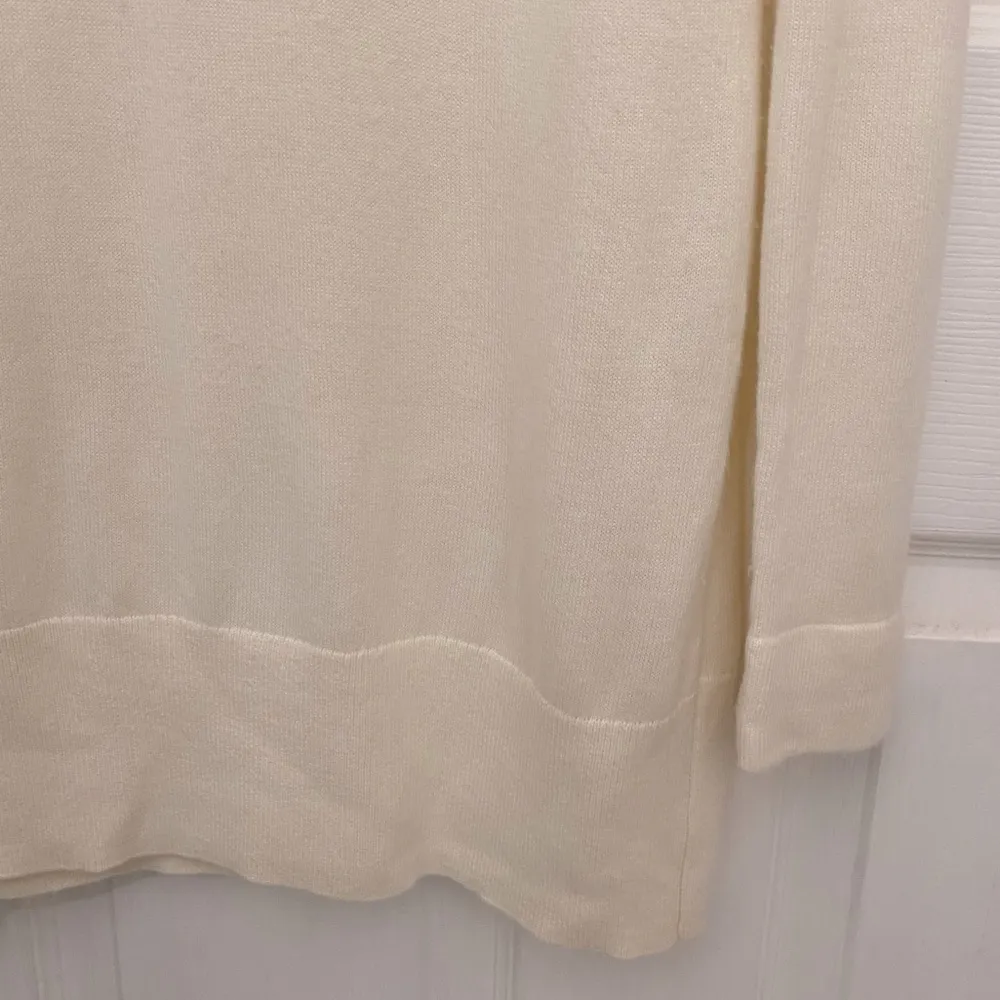 Tunic Length Cowl Neck Sweater in Ivory - Image 3