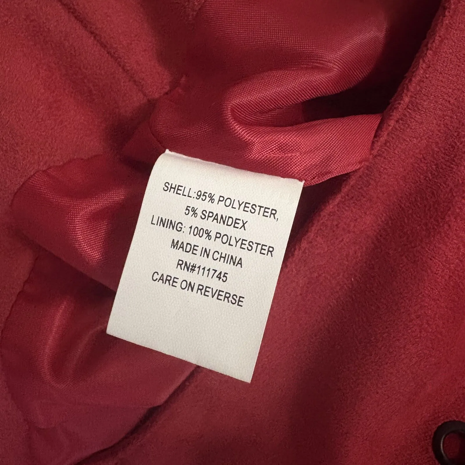 WD.NY Y2K Red Faux Suede Moto Jacket &‎ Skirt Set Edgy Business Wear Size Small - Image 6