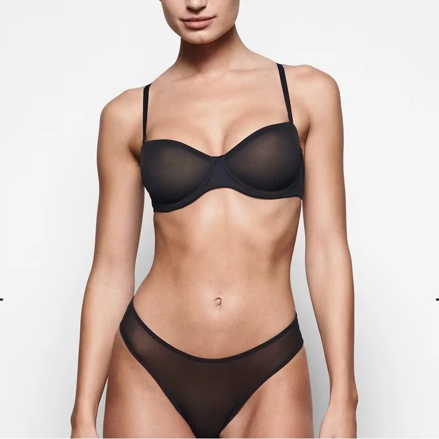 Skims 32DDD ULTRA FINE MESH STRAPLESS BRA Onyx NWT - Image 3
