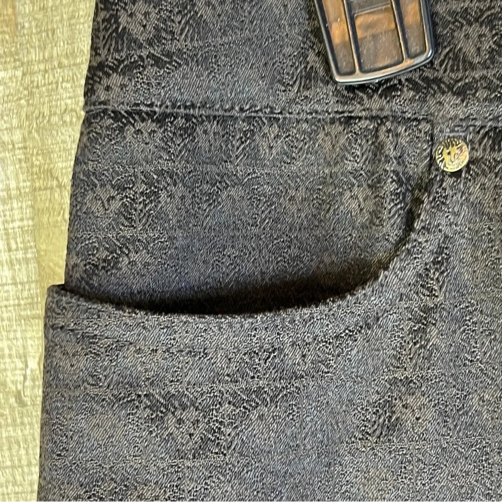 A Line Anne Klein Stretch Size 12 Brown Flare Leg Dress Slacks with Lion… - Image 4