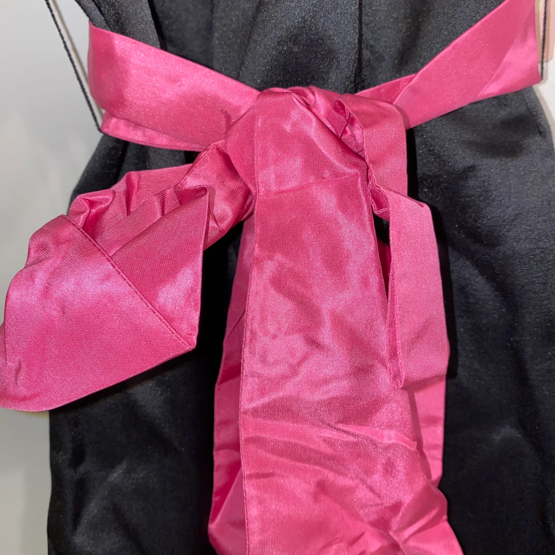 NWT $368  Palm Beach Collection Black Silk Slip Pink Sash Dress 6 - Image 9