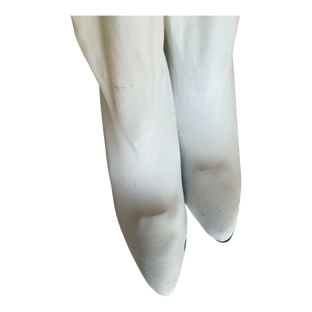 Fredericks Of Hollywood White Stocking Heel Pump Shoes Size 7.5 - Image 8