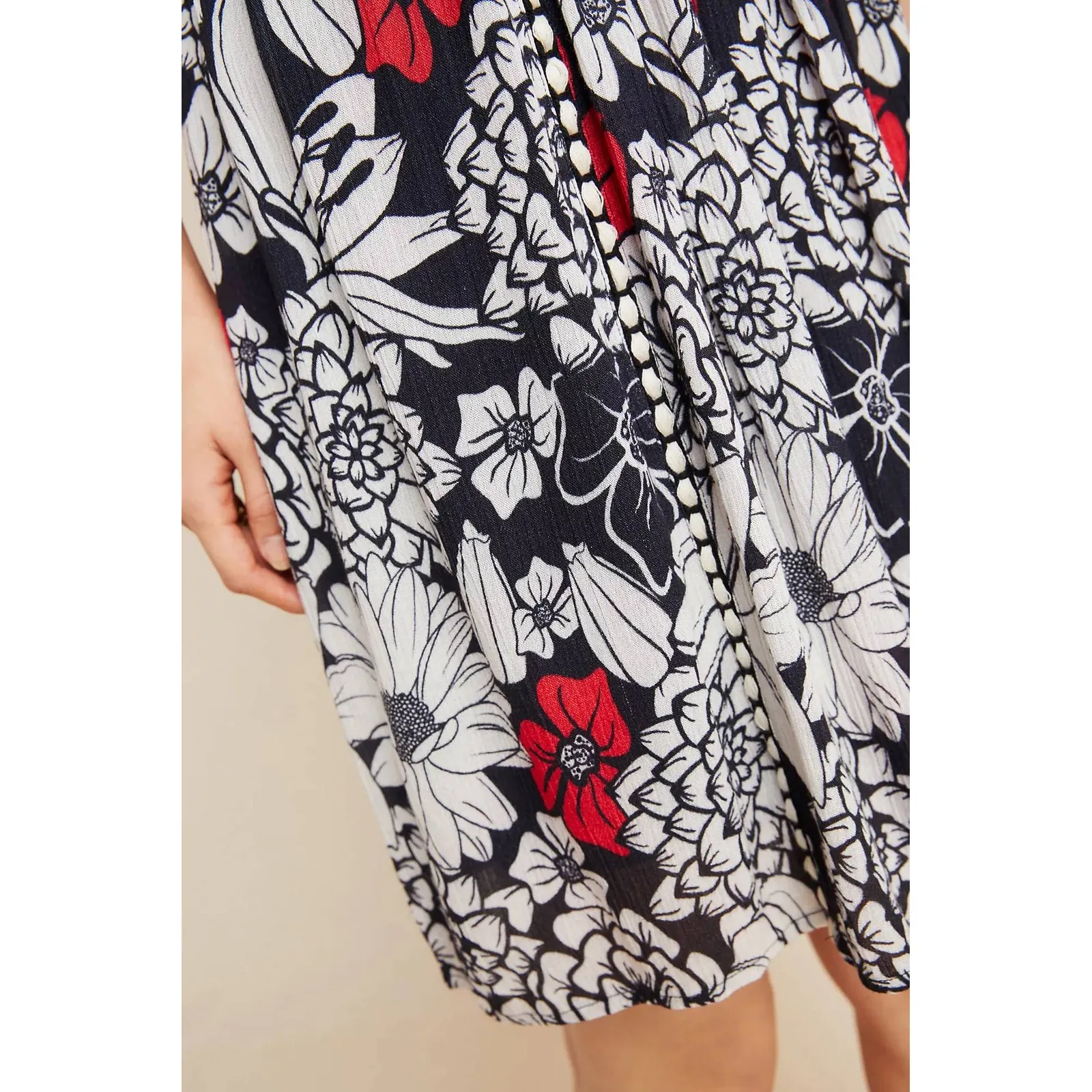 Blank London Floral Print Dress Trudie Tunic‎ Casual Mini Dress Large Summer Sun Blue - Image 4