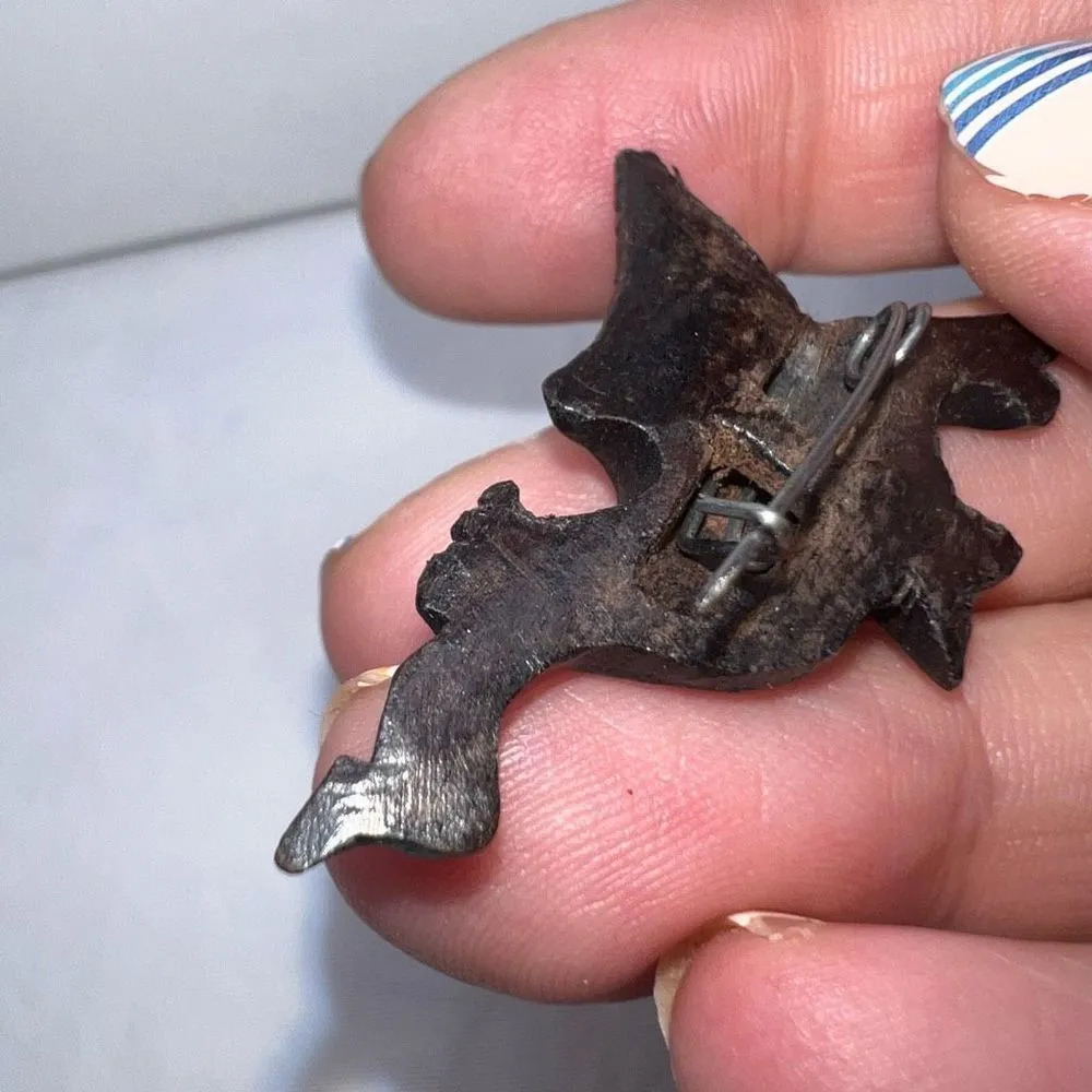 Vintage MCM Hand‎ Carved Wood Seagull Brooch Brown - Image 4