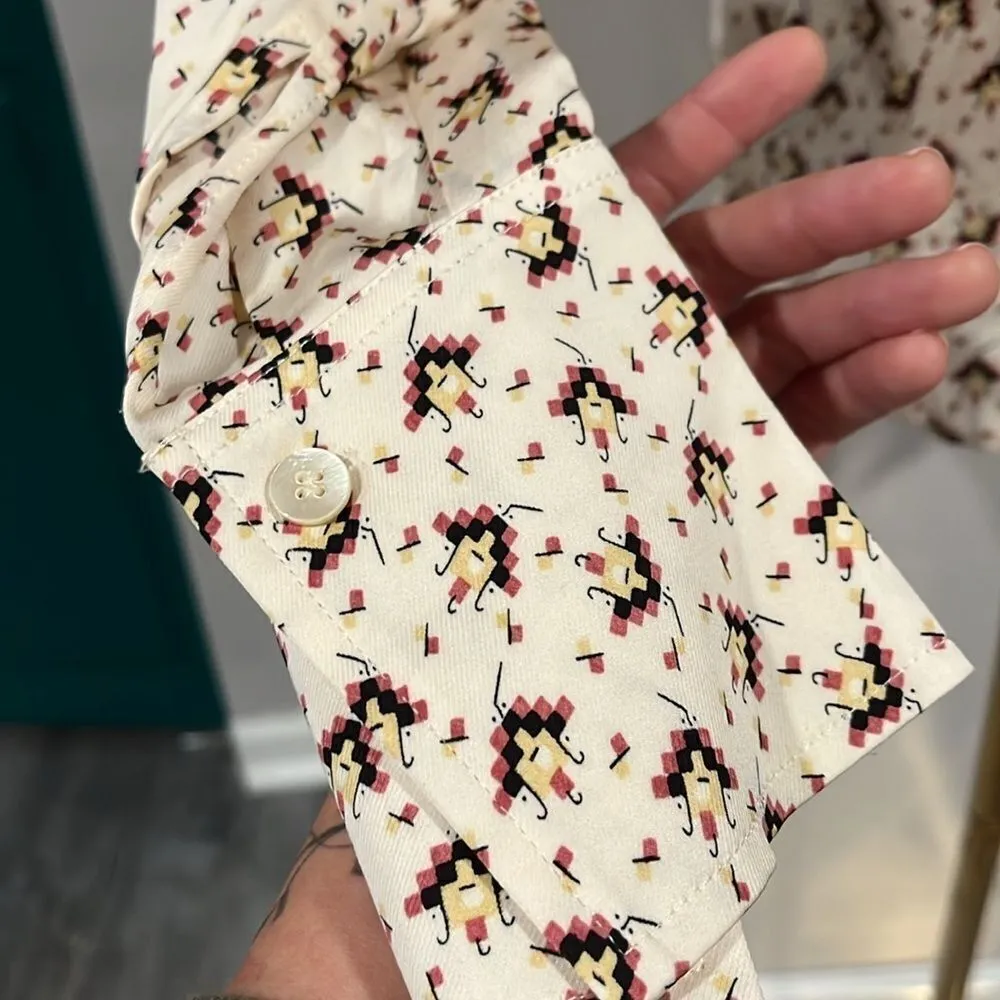 Reiss NWOT Pia Printed Geometric half button up - 2 ($228) - Image 6