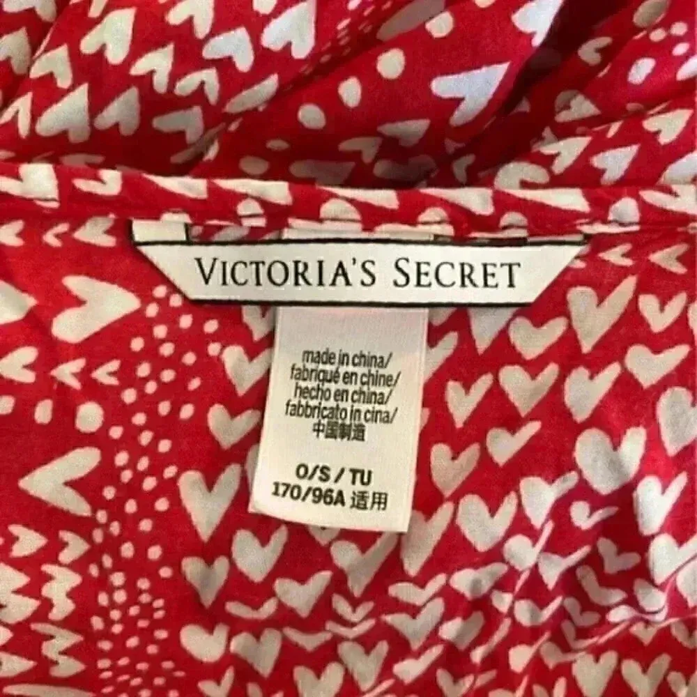 Victoria’s Secret red hearts swim cover up shirt - Image 4