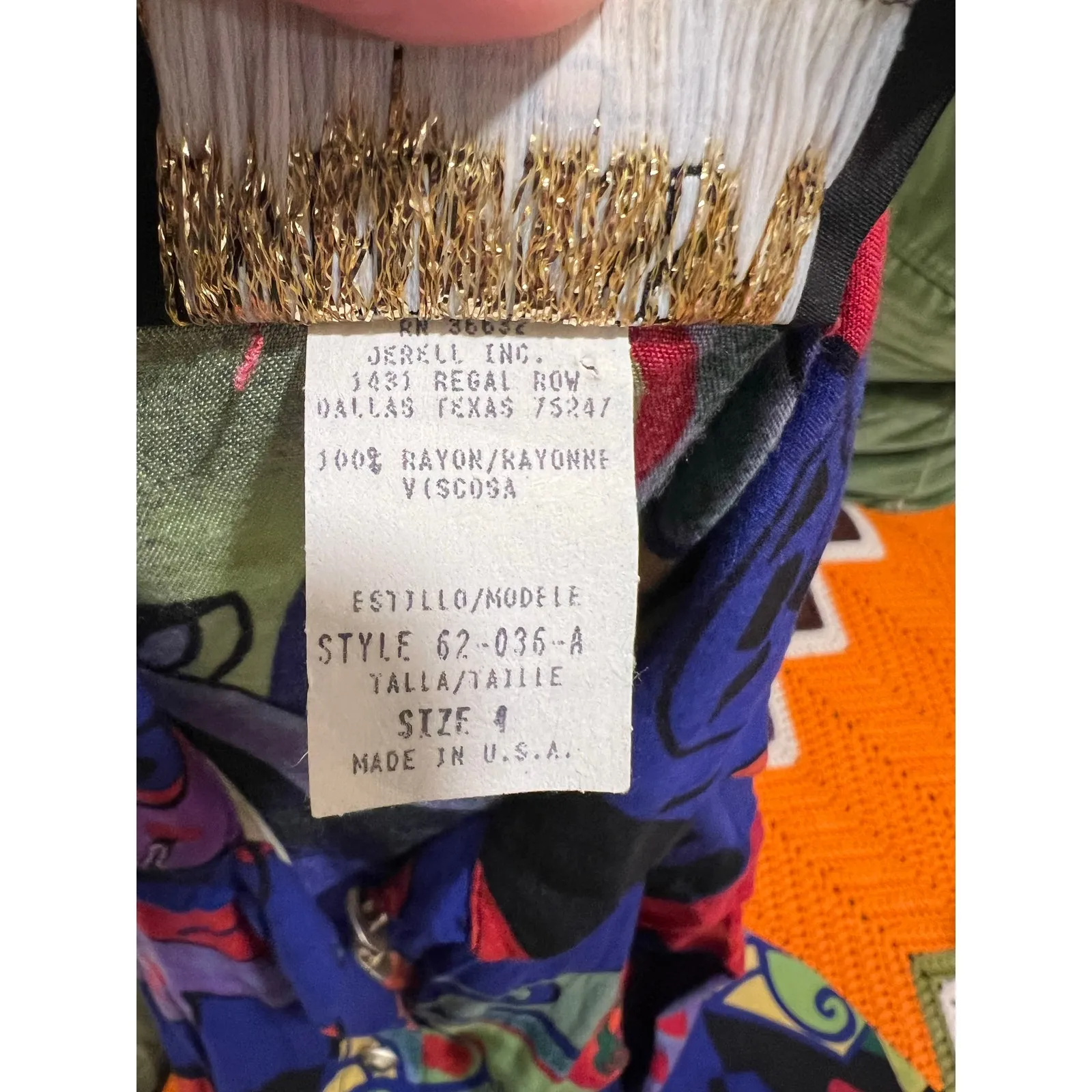 Vintage Women’s Melissa Collection Funky Art Deco Abstract Print Shirt Dress 4 Blue - Image 9