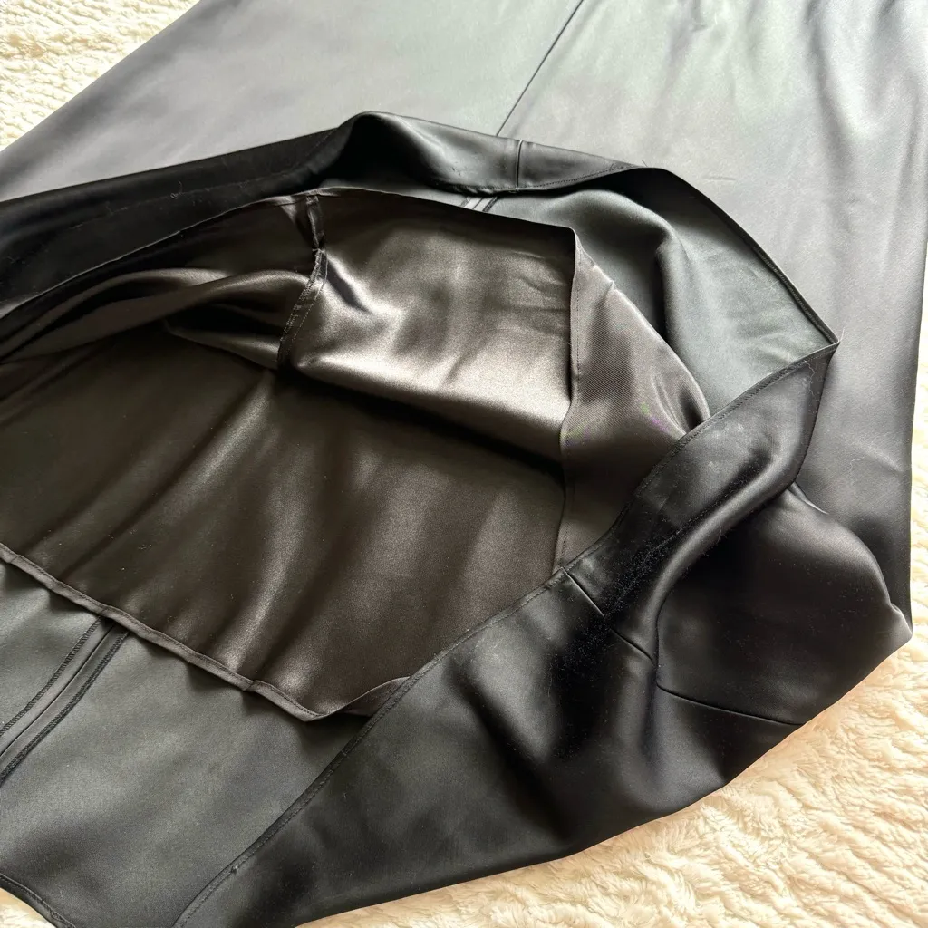 Vintage Satin Halter Maxi Gown Slip Dress 6 Black 90s Y2K Old Money Red Carpet - Image 11