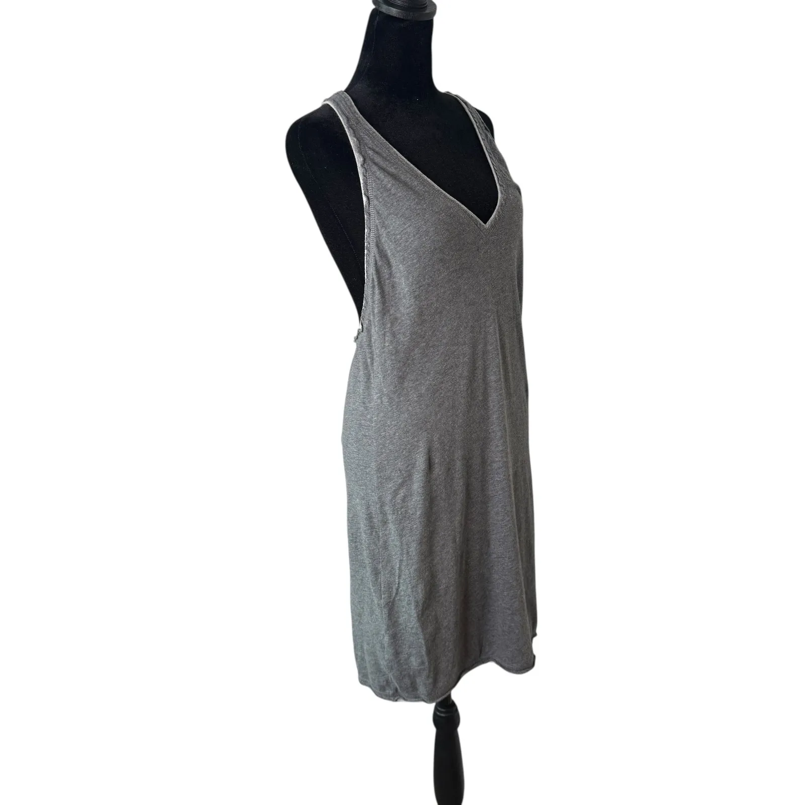 Hard Tail Forever Minimalist Tank Dress Gray Racerback V Neck Size S BOHO - Image 8