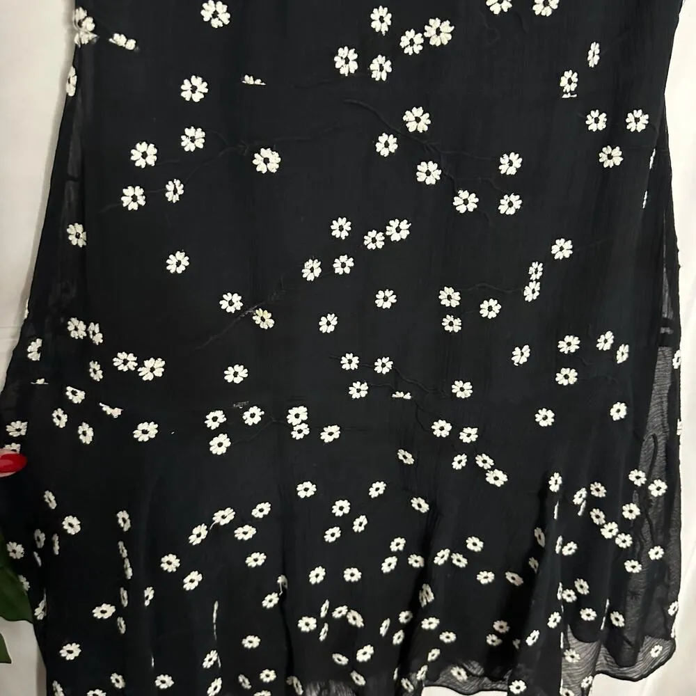 Rebecca Taylor Alessandra Floral-Embroidered Dress Black Size 2 - Image 5