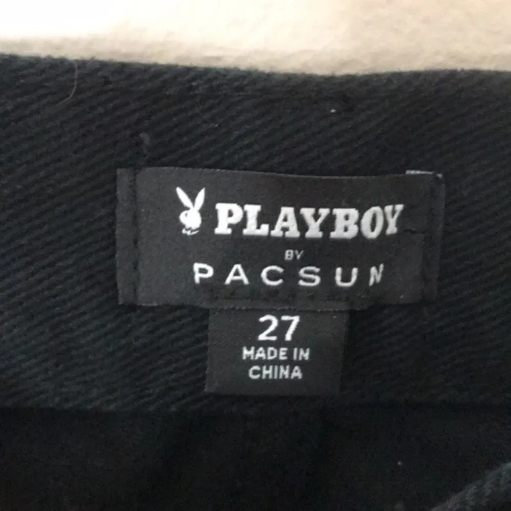 Playboy by pac-sun black button fly high waisted denim jeans size 27 cute - Image 7