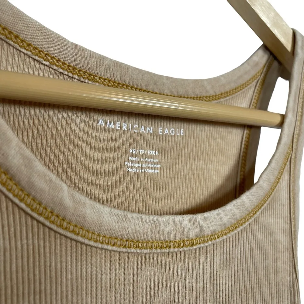American Eagle Women’s Basic Ribbed Fitted Tank Top in Light Brown Size XS - Image 7
