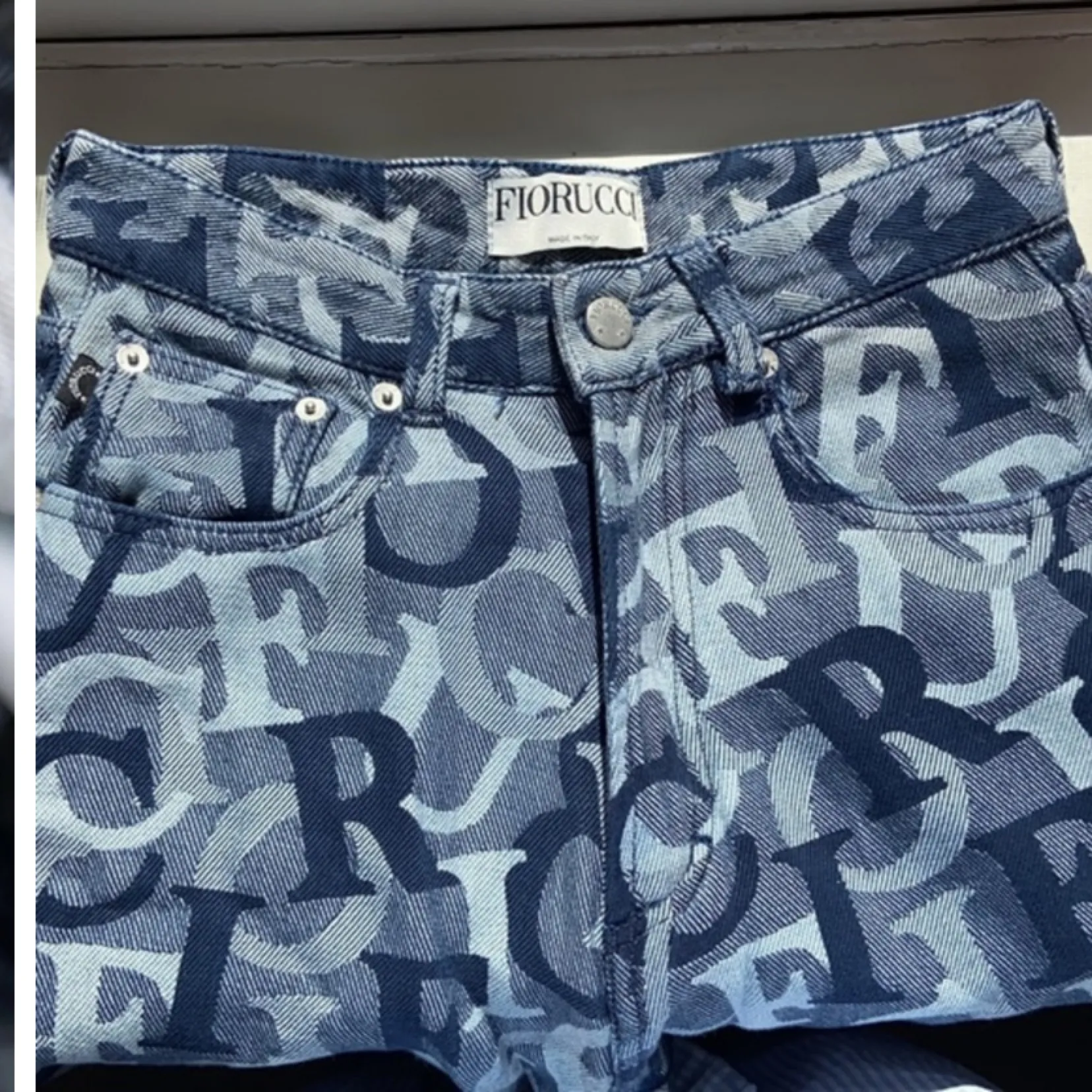 Fiorucci, Logo Letter‎ Pants, Jacquard Tara, size 26 - Image 4