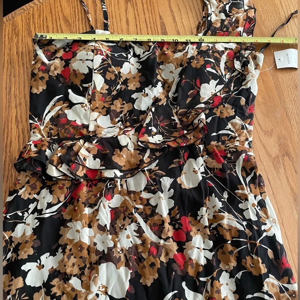 Alyn Paige Floral Print Dress With Ruffle Sleeves NWT Sz 12 Knee Length - Image 8