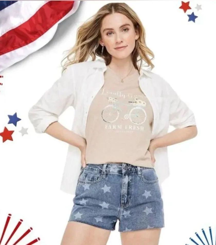 NWT Vigoss® Stars ACE 3" High Rise Denim Shorts | Size 30 Raw Hem - Image 2