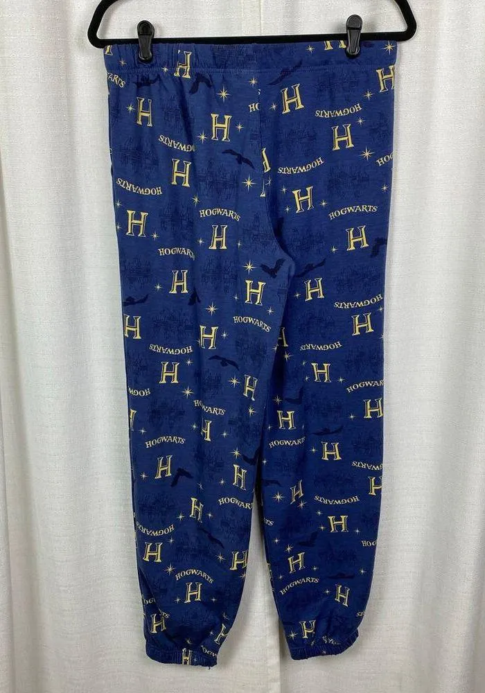 The Wizarding World Of Harry Potter Blue Hogwarts Two Piece PJ Jogger Set Sz.M - Image 7