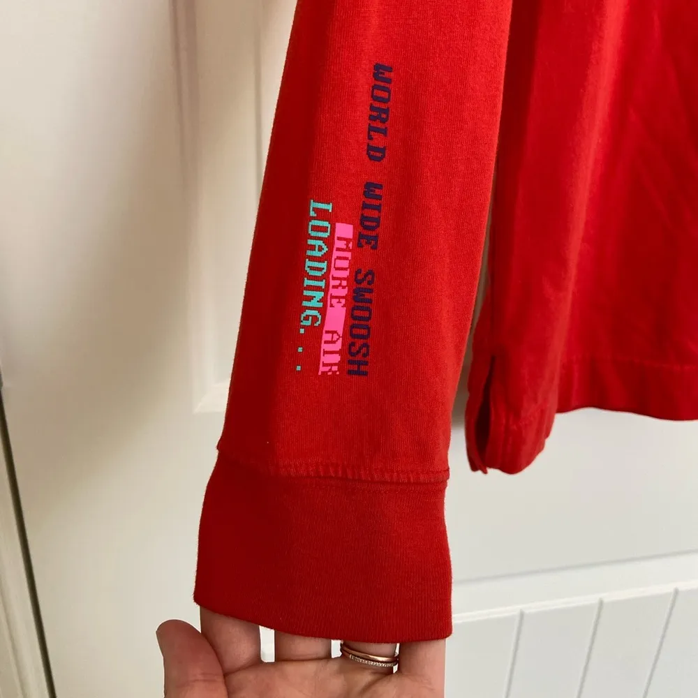 Nike Adult bright solid orange logo decal long sleeve shirt‎ medium - Image 4