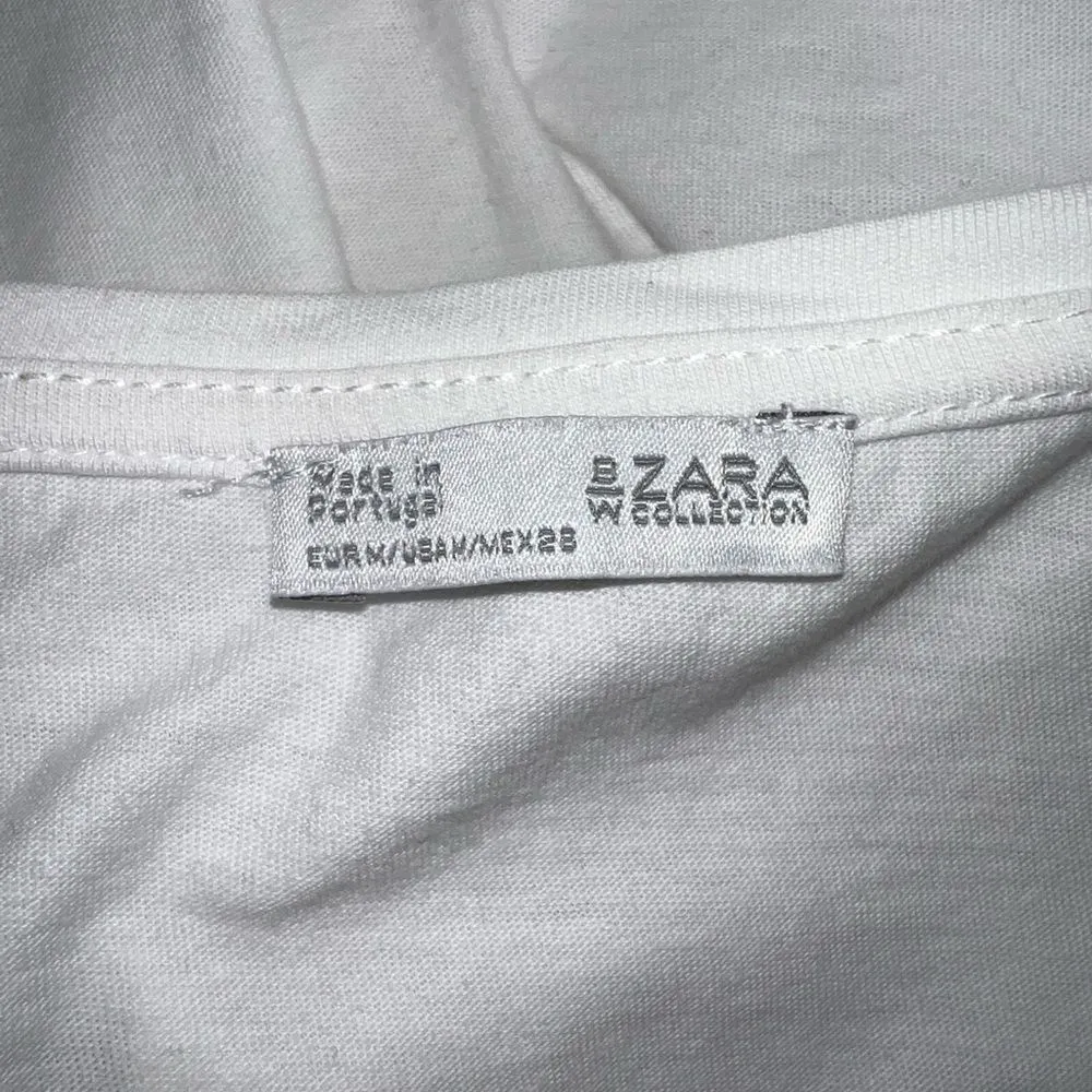Zara white T-shirt with black fun sayings on front! - Image 9