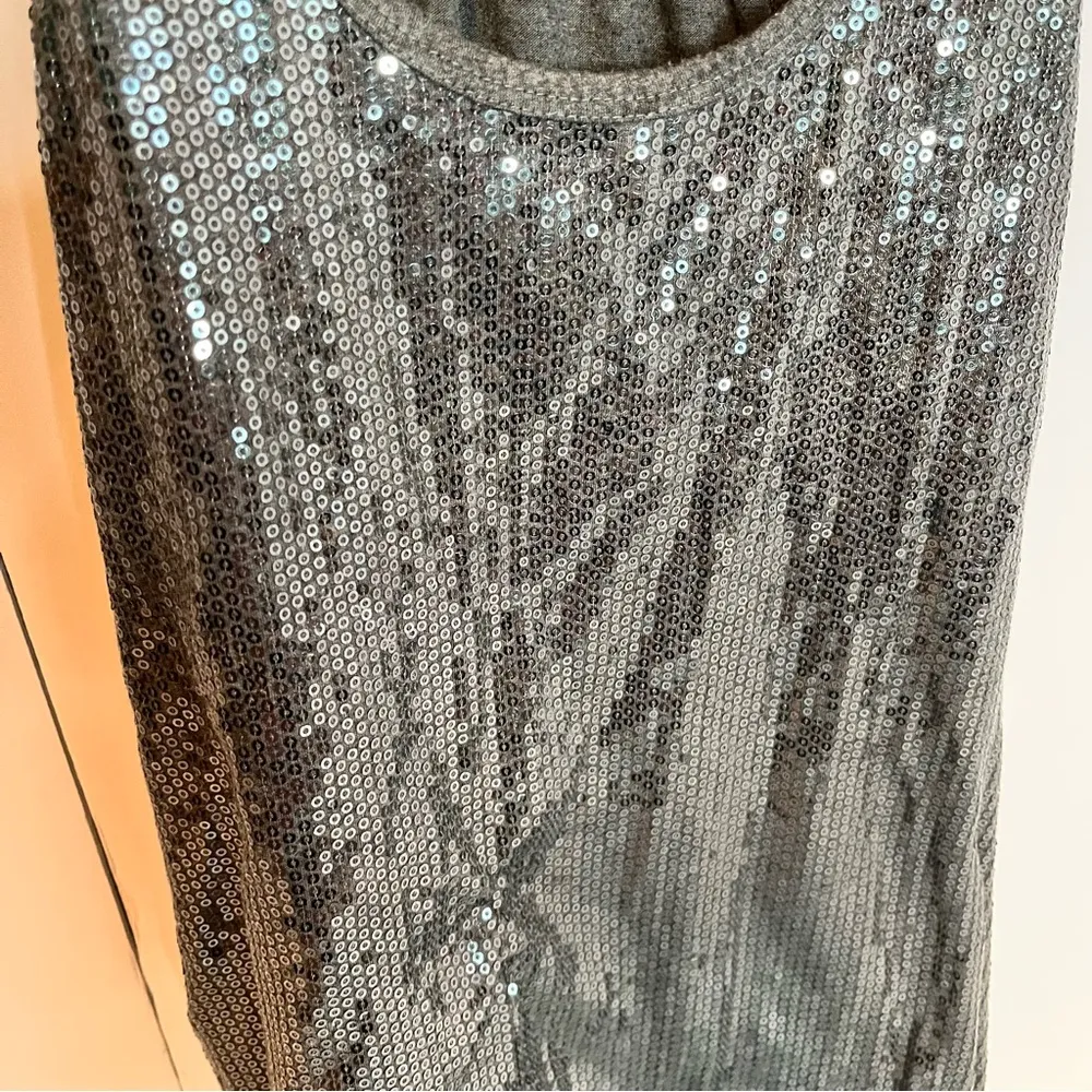 Bozzolo Gray Sequin Smocked Tank Top - Image 2