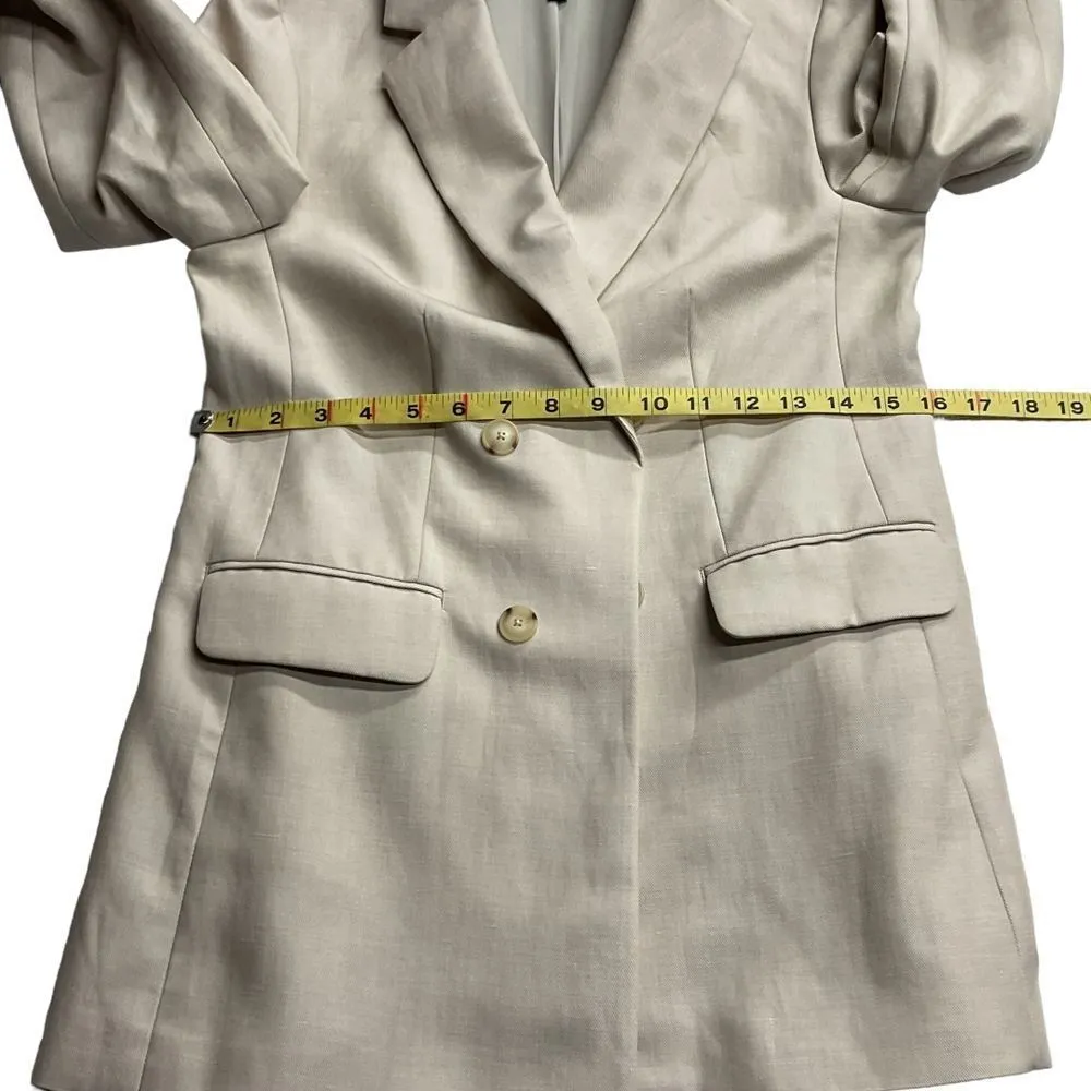 Talbots Petite Double Breasted Blazer‎ Jacket Sz 2P Beige Long Sleeve Work - Image 8