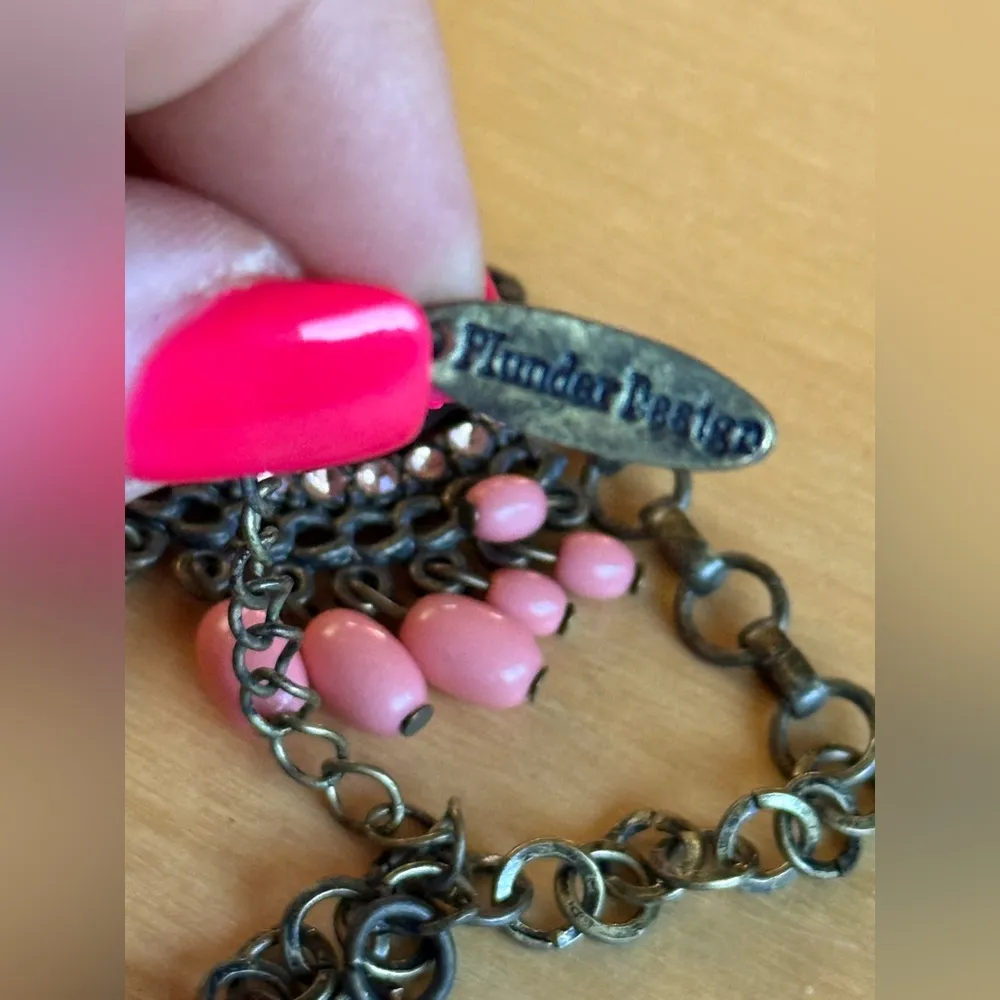 Plunder Design Floral Statement Necklace with Pink Accents - Image 5