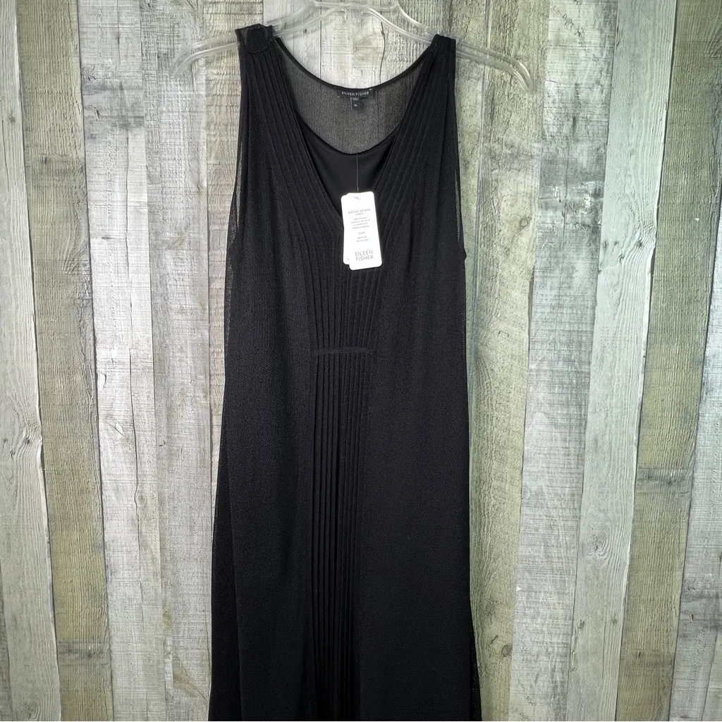 Eileen Fisher XL 2-Pc Dress & Liner 100% Silk  Lace Overlay Is Rayon Nylon VNeck - Image 3