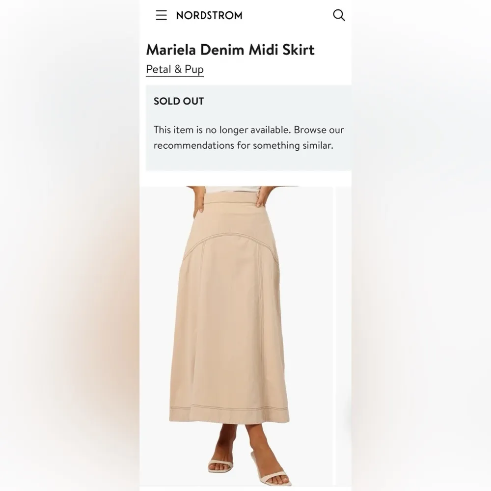 Petal + Pup Women’s NWT Mariela Denim Sand Midi Jean Skirt Size 6 - Image 9