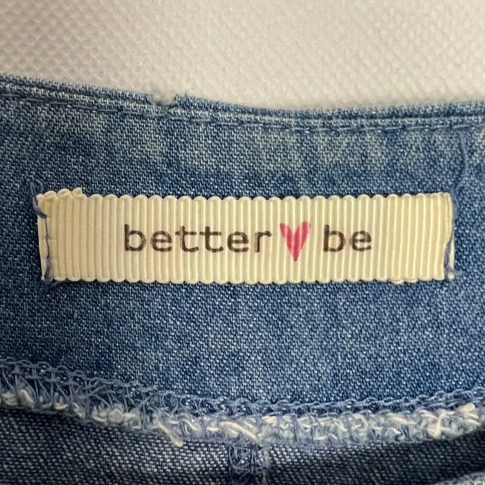 Better Be Y2K Retro Fringe Denim Tunic Dress Medium Boho Western Festival Hippie - Image 2