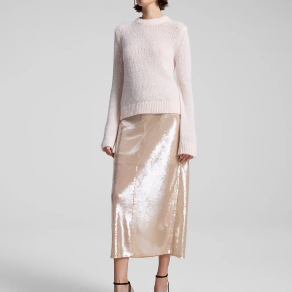 NWT A.L.C. ALC Bowie Sheer Alpaca Crewneck Sweater Light Pink Sz XS $325‎ - Image 4