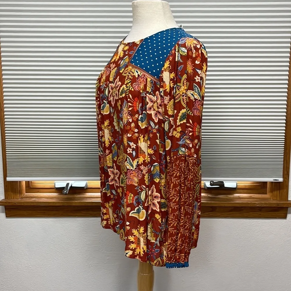 Matilda Jane NWT Garden Mums Mixed Print Floral Long Sleeve Top - Image 12