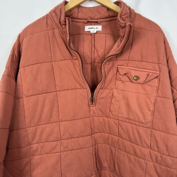 O'Neill Mable Quilted‎ Pullover Jacket Coral Size L - Image 7