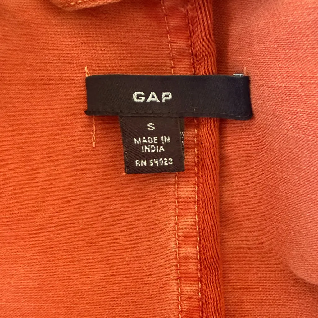 Gap  stonewashed coral collared long sleeve button down blazer jacket women's S - Image 9