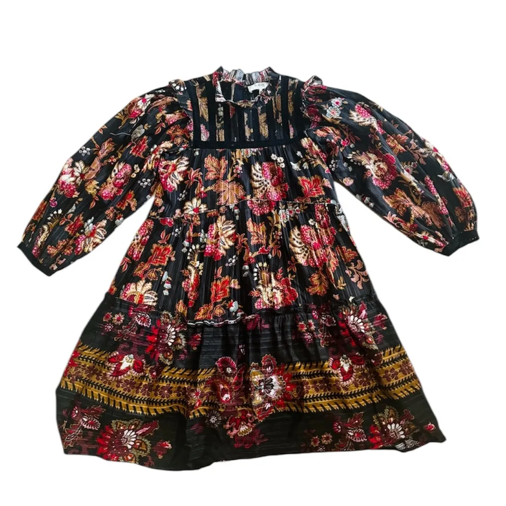 Sea New York 100% cotton Ruffle Tiered
Eyelet Pattern Midi Dress size 10 Black - Image 5