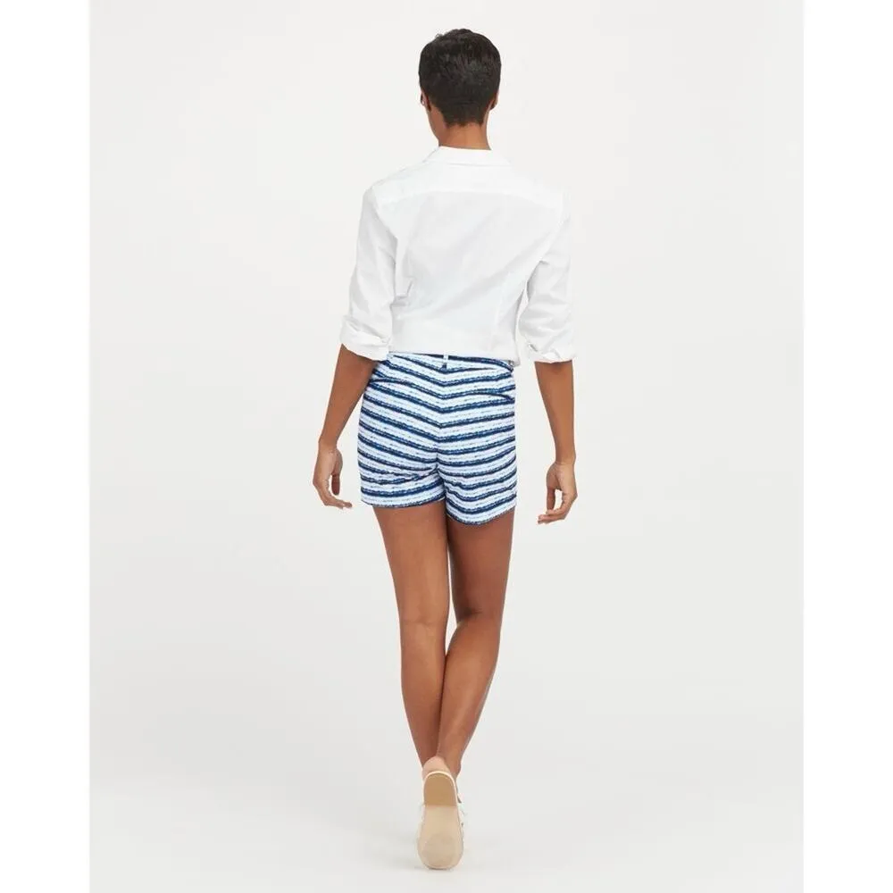Spanx Sunshine Shorts, 6" Blue Painted Stripe XLarge NWT - Image 6