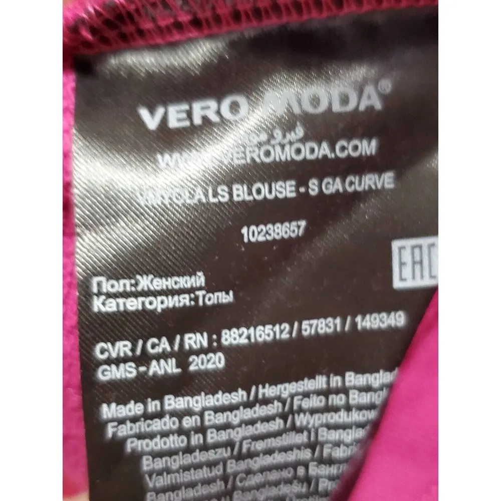 Vero Moda Fuchsia Scrunch Puff Sleeve Round Neck Pullover Sweater Size 2X - Image 10