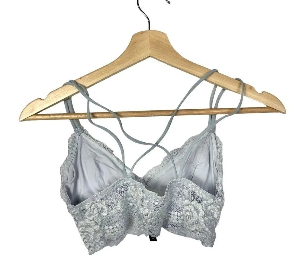 Urban Outfitters UO Out From Under Light Blue Lace Cross Back Bralette S - Image 2