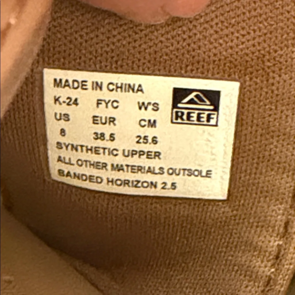 REEF platform Tan Woven Slide Sandals Sz 8 - Image 4