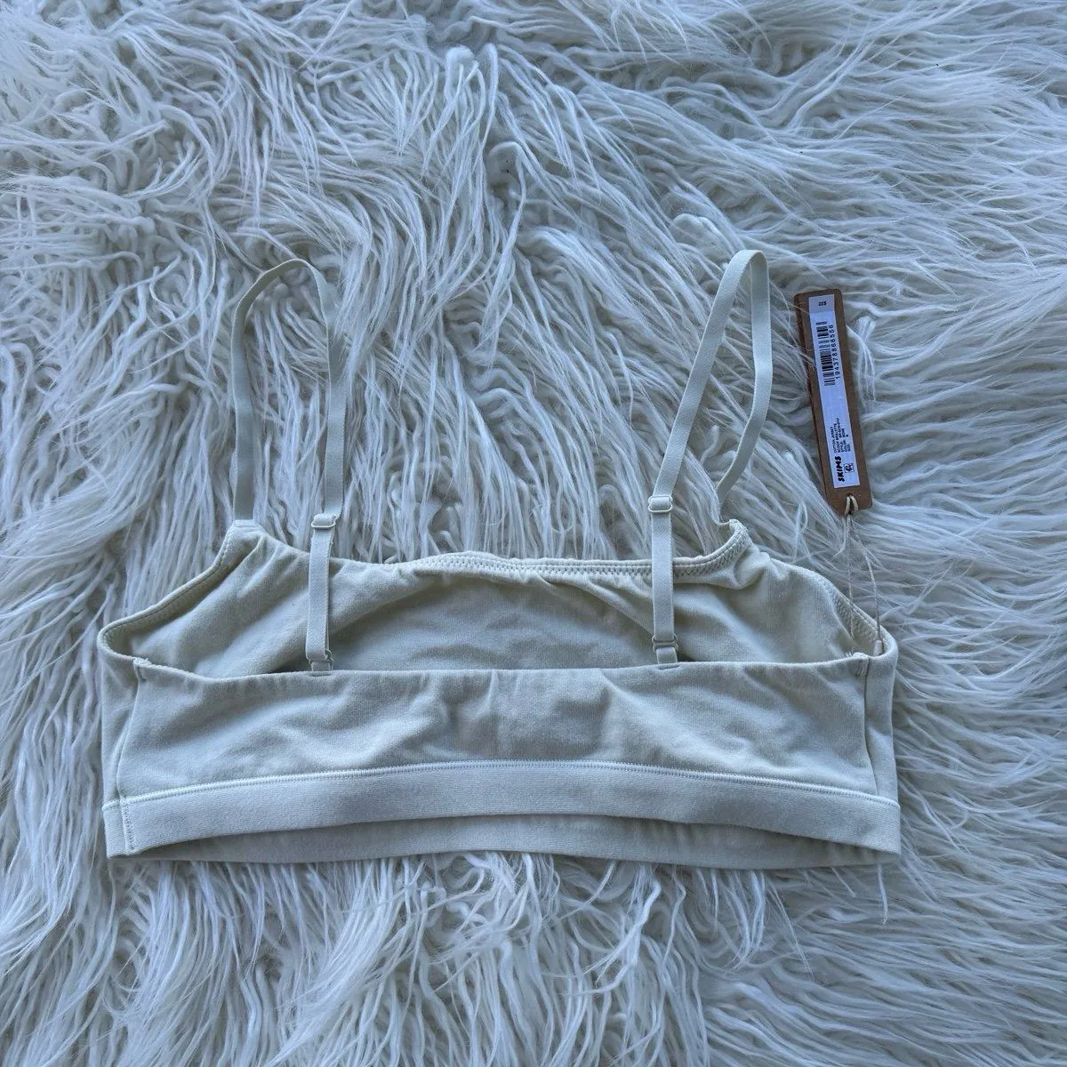 Skims Cotton Jersey Scoop Bralette Bone Size Medium - Image 4