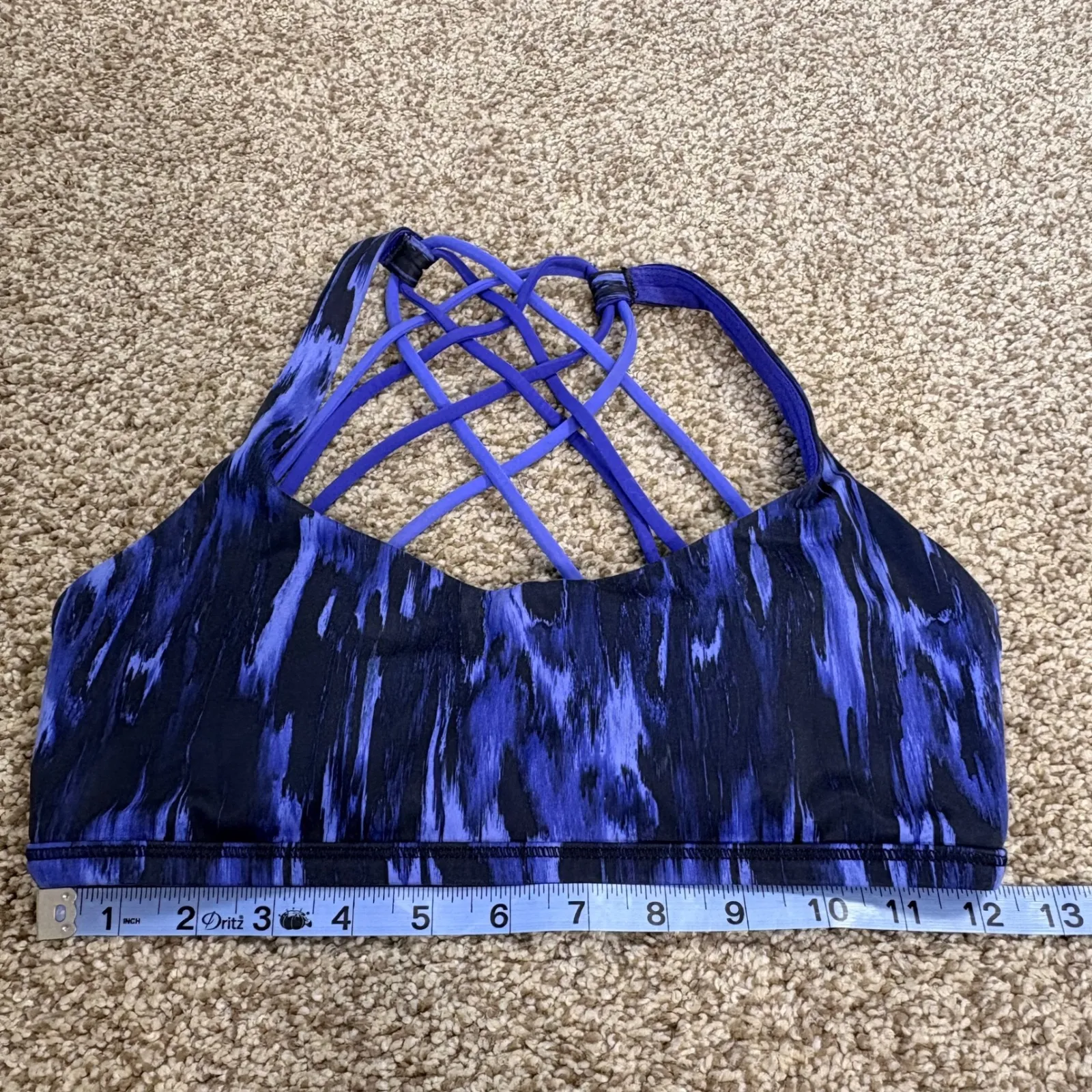 Lululemon Free To Be Sports Bra Sz 6 Gym Workout Padded Yoga Blue Athleisure - Image 6