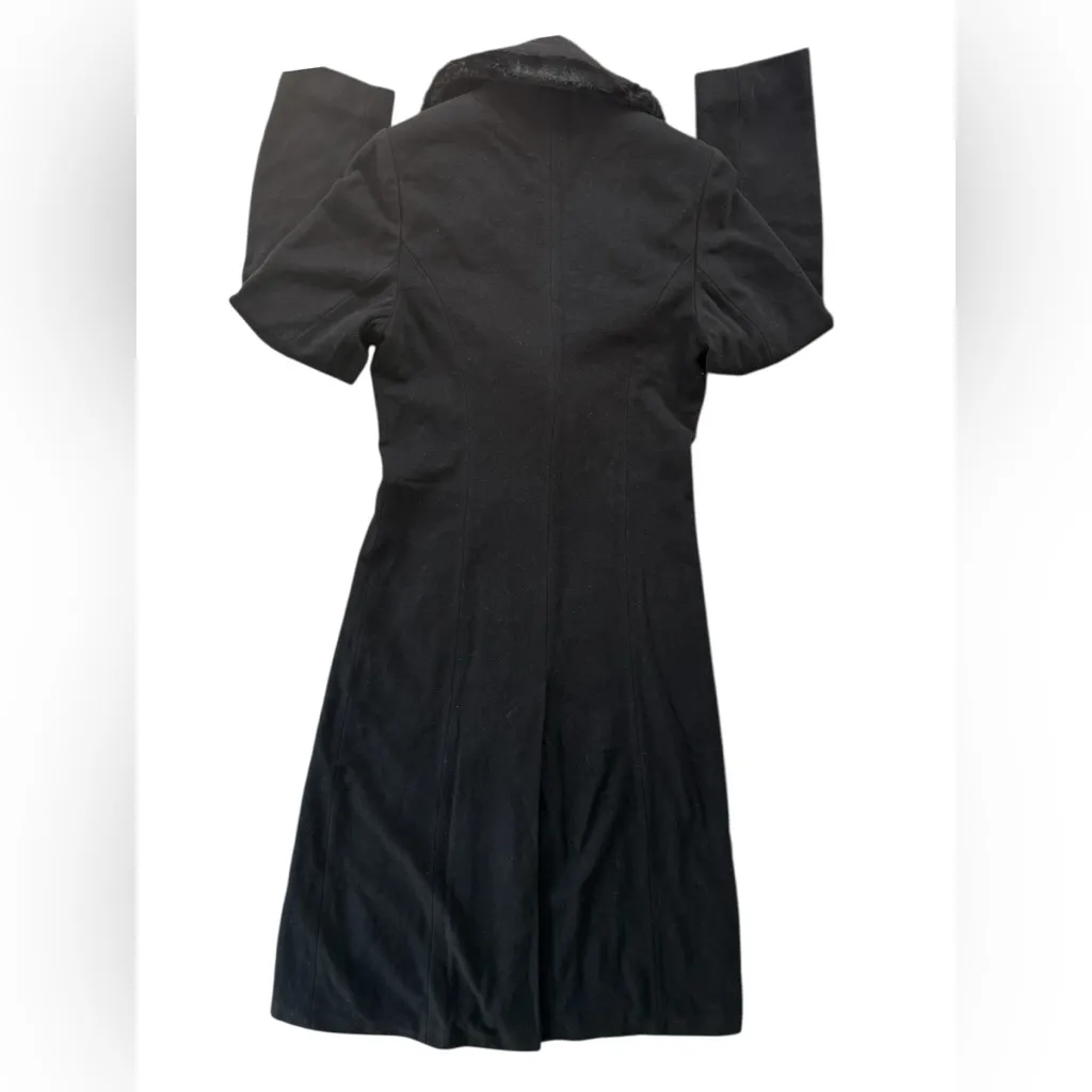 Vtg Y2K Collections By Tall Girls Maxi Black Wool Blend Coat Size M Tall Classic Size M - Image 2