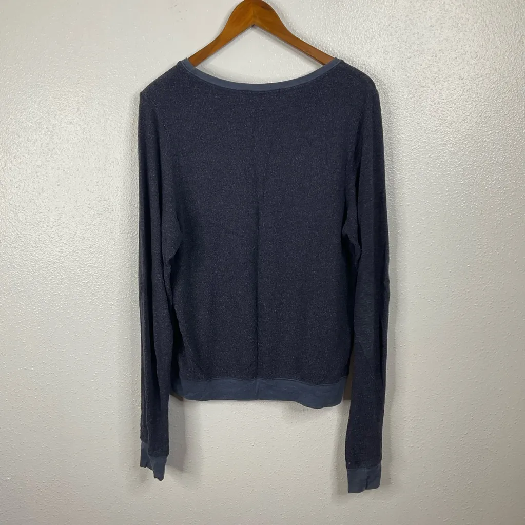 Wildfox Buon Giorno Pullover Navy Sweatshirt Size Small - Image 2