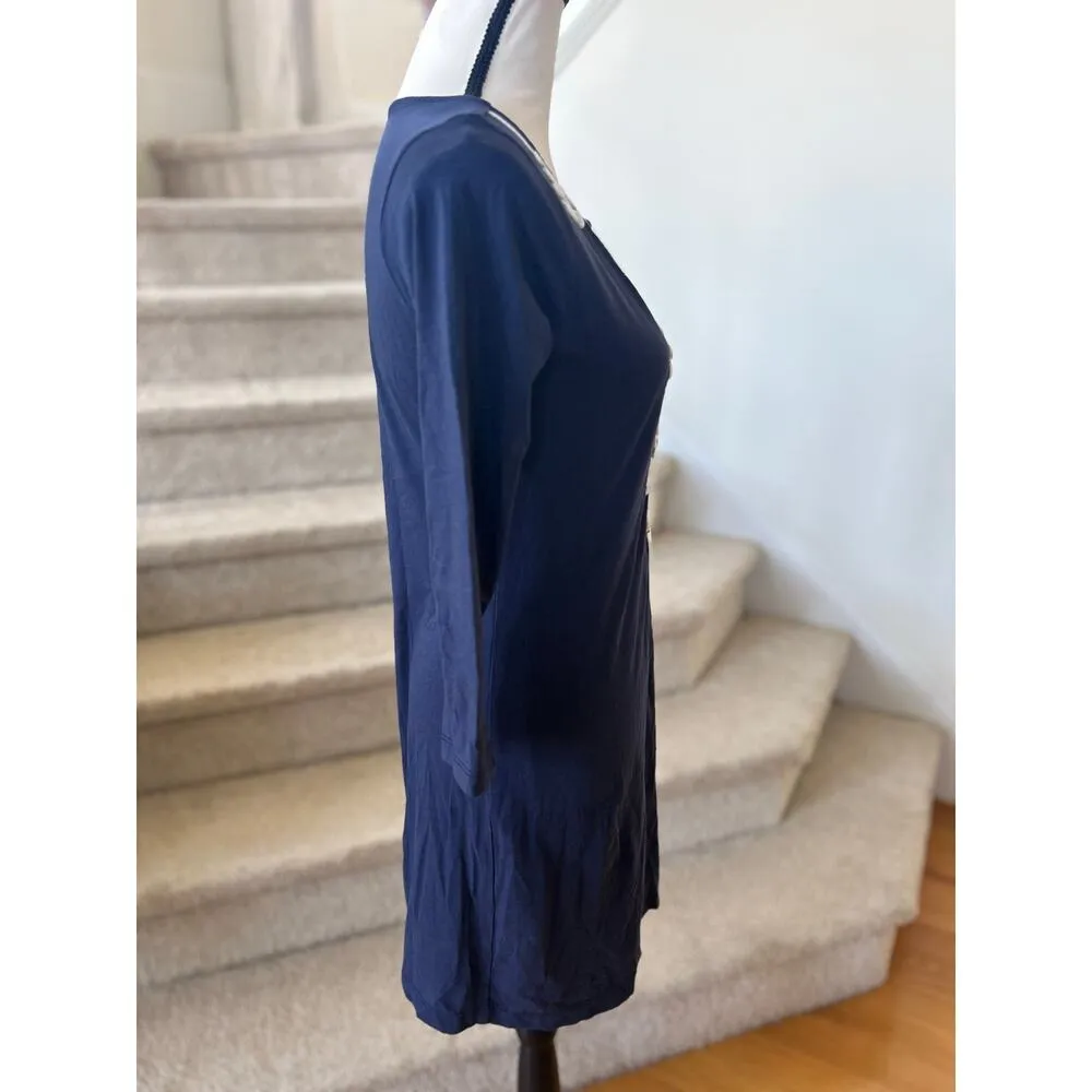 Lilly Pulitzer Navy & White Rope Neckline Mini Sheath Marina Dress - Image 4