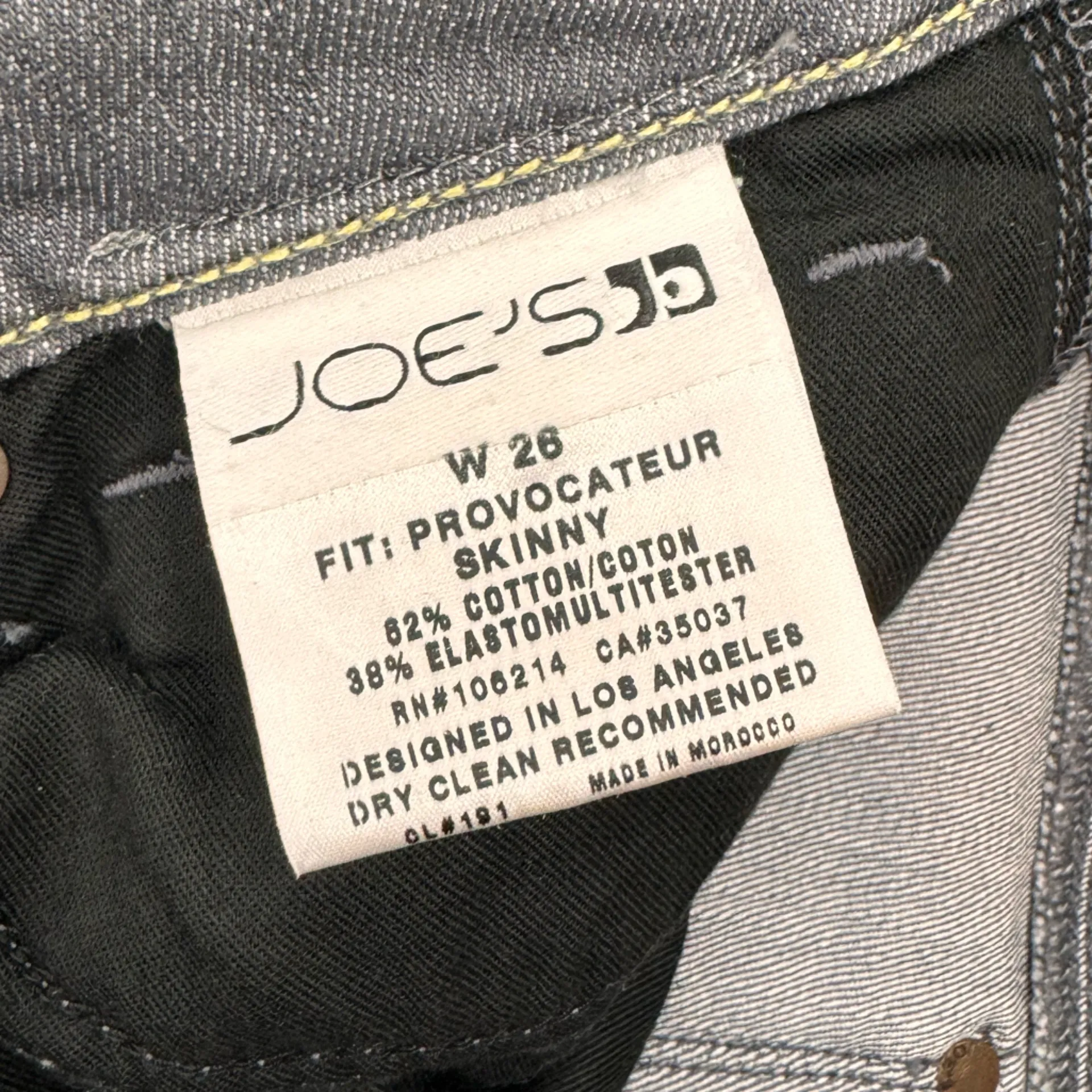 Joes Jeans Womens Charcoal Grey Mid Rise Provocateur Skinny Casual Size 26 or 2 - Image 4