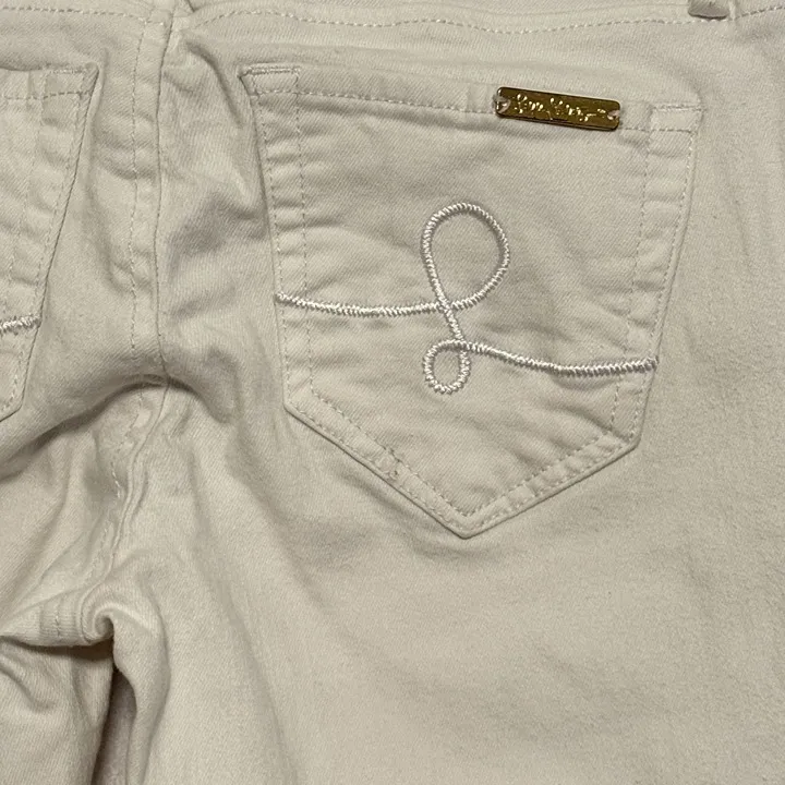 Lilly Pulitzer South Ocean Jeans Sz 2 Frayed Raw Hem Preppy Y2K - Image 7