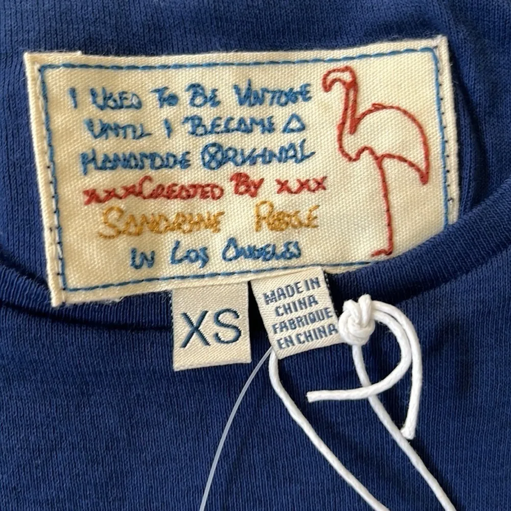 Sandrine Rose Free people Women’s V neck ribbed tee navy blue size XS - Image 2