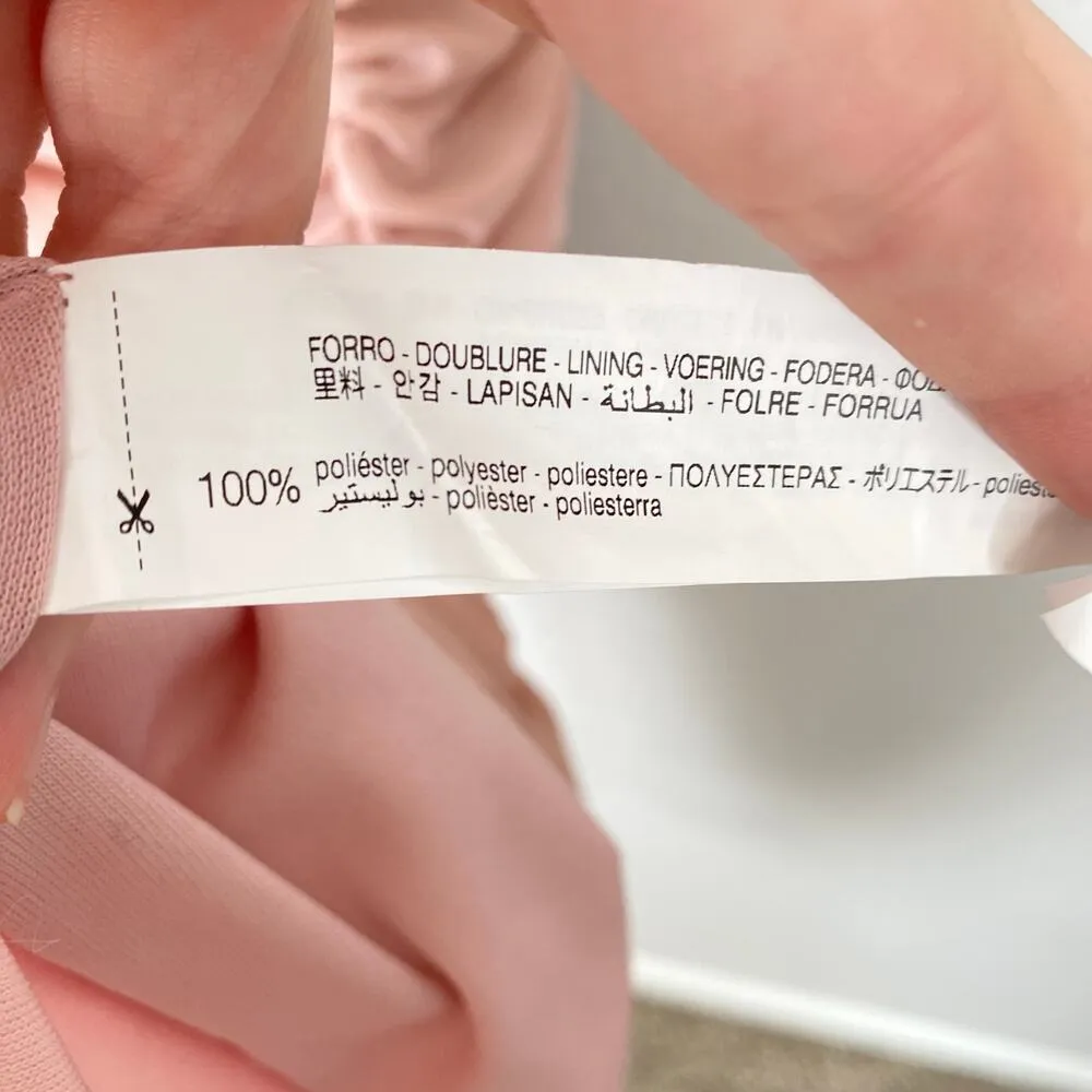 ZARA Ruched Tulle Corset Dress Beige Pink Size Small Satin Balletcore Sexy - Image 8