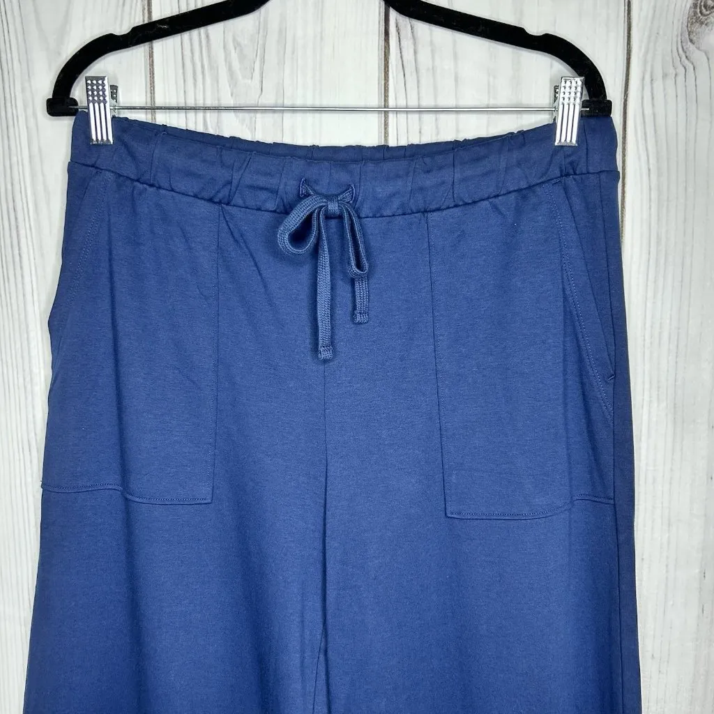Haven Well Within Lounge Wear Pants Size M (32x25) Wide Leg Organic Cotton Blue Size M - Image 2